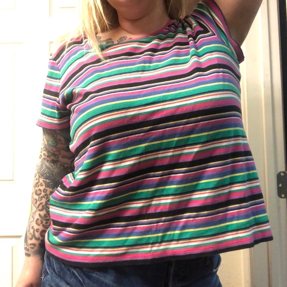Vintage Striped Crop Top - Picture 3 of 4